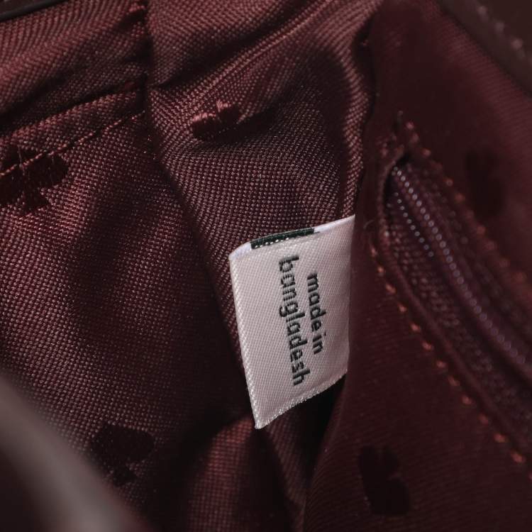 Pre Owned Kate Spade Red/Brown Canvas and Leather Blake Plaid Crossbody Bag