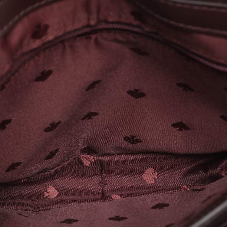 Pre Owned Kate Spade Red/Brown Canvas and Leather Blake Plaid Crossbody Bag