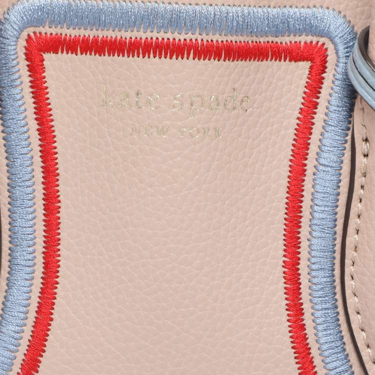 Pre Owned Kate Spade Beige Leather Small Eva Embroidered Tote