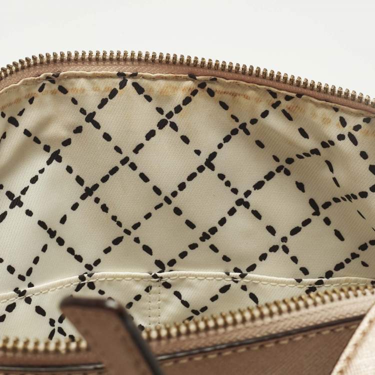 Pre Owned Kate Spade Newberry Lane Loden Metallic Peach Leather Satchel