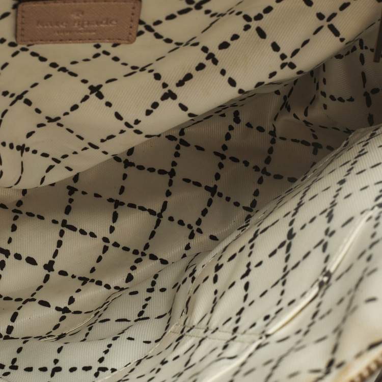 Pre Owned Kate Spade Newberry Lane Loden Metallic Peach Leather Satchel