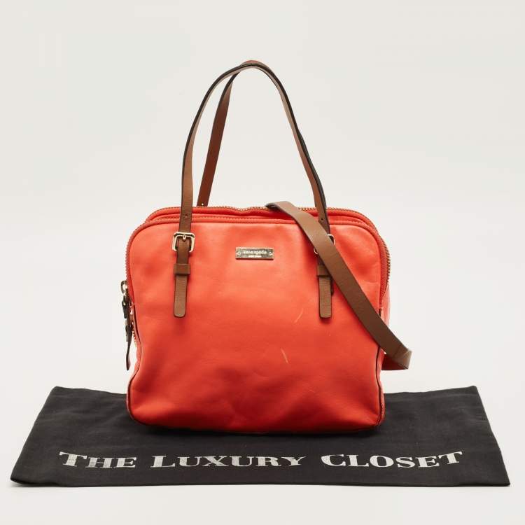 مملوكة مسبقًا Kate Spade Coral Red Leather Multi Zip Satchel