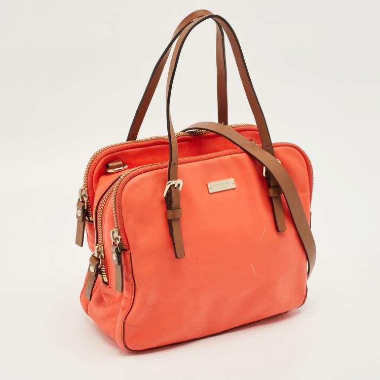 مملوكة مسبقًا Kate Spade Coral Red Leather Multi Zip Satchel
