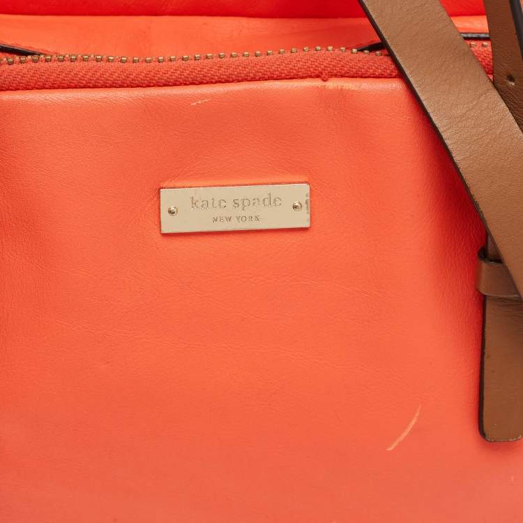 مملوكة مسبقًا Kate Spade Coral Red Leather Multi Zip Satchel