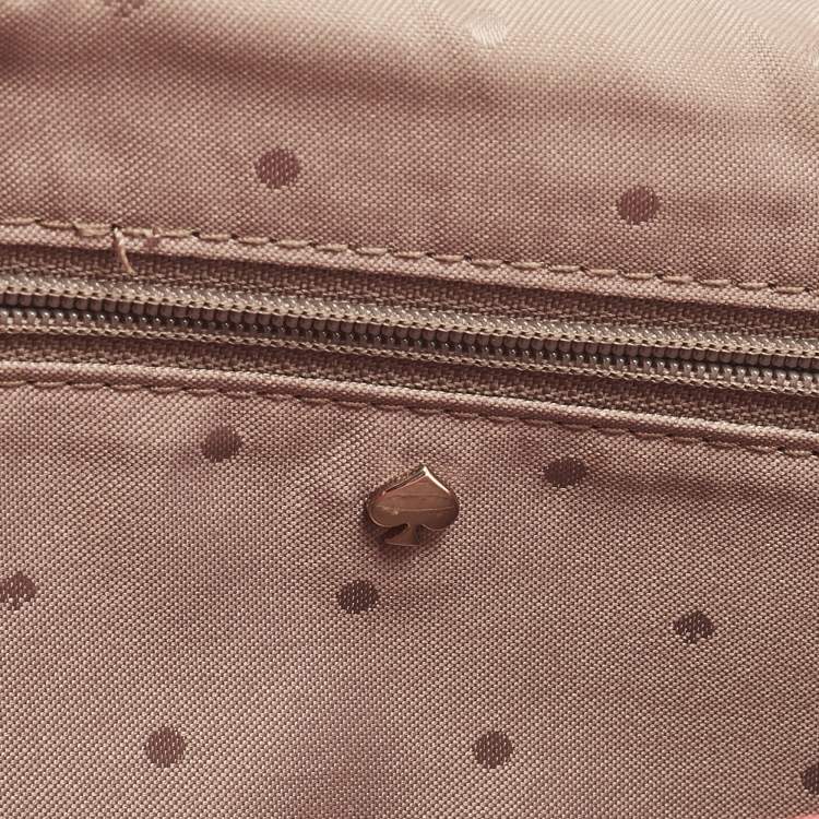 Pre Owned Kate Spade Coral Red Grained Leather Clutch