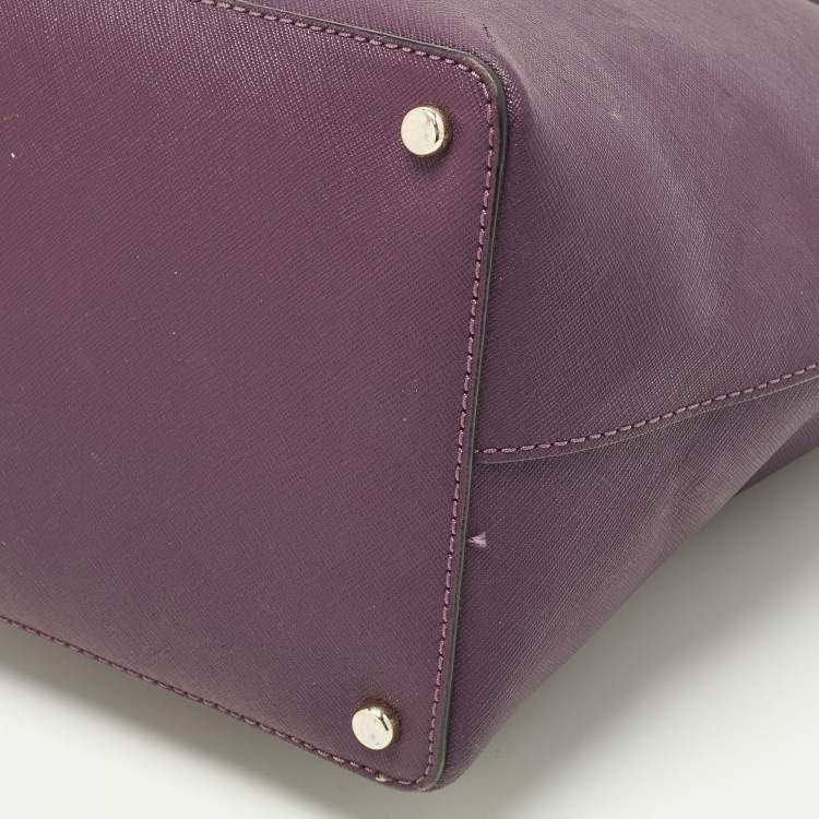 Pre Owned Kate Spade Cameron Street Lucie Dark Burgundy Leather Tote