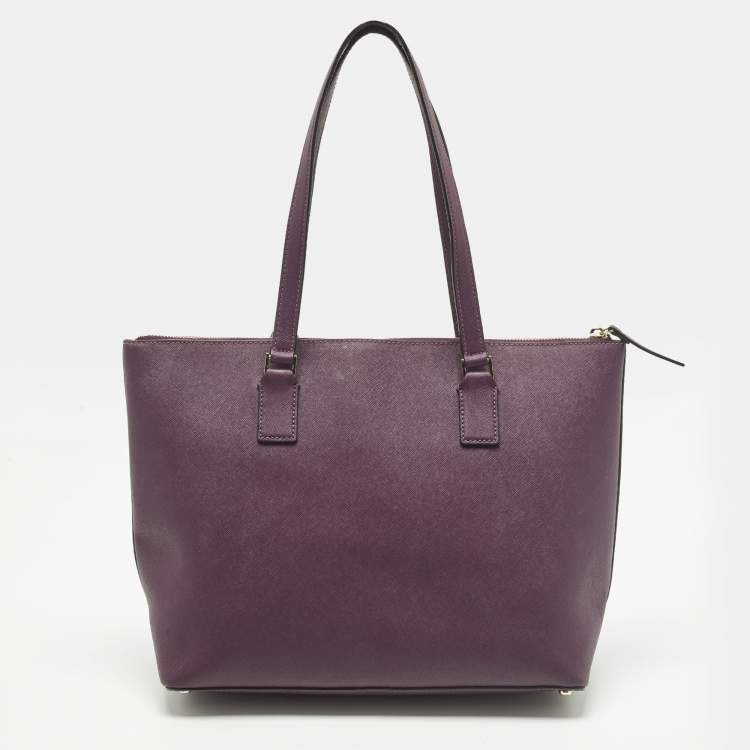Pre Owned Kate Spade Cameron Street Lucie Dark Burgundy Leather Tote