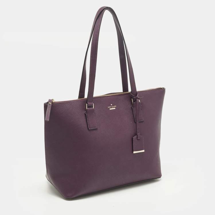 Pre Owned Kate Spade Cameron Street Lucie Dark Burgundy Leather Tote