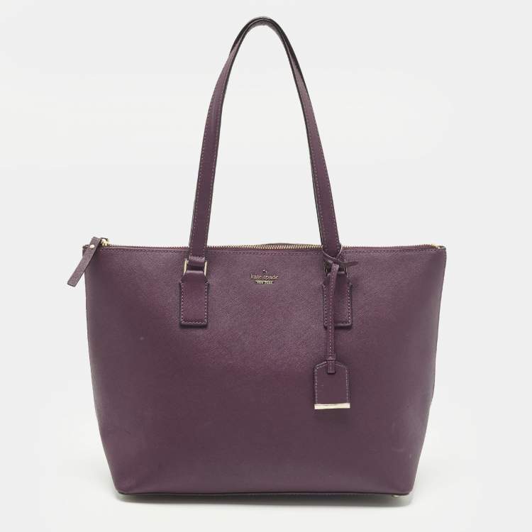 Pre Owned Kate Spade Cameron Street Lucie Dark Burgundy Leather Tote