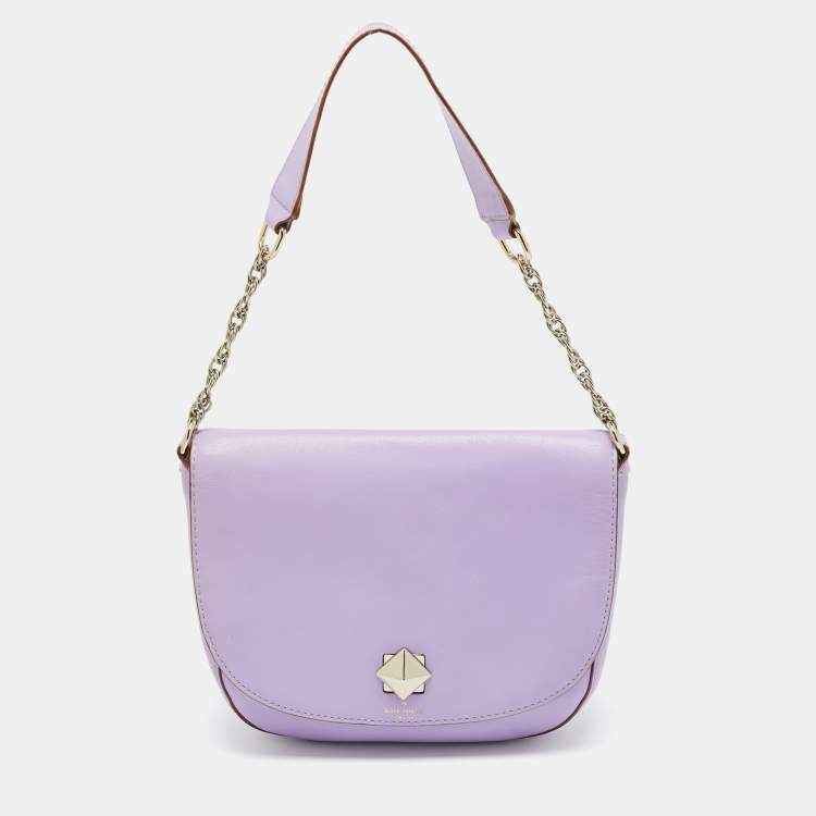 Pre Owned Kate Spade New Bond Street Sawyer Lilac Leather Hobo
