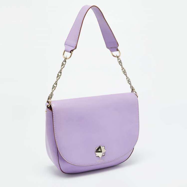 Pre Owned Kate Spade New Bond Street Sawyer Lilac Leather Hobo