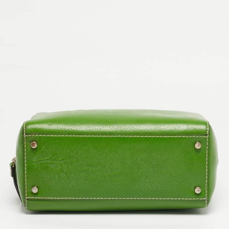 Pre Owned Kate Spade Wellesley Alessa Green Leather Satchel