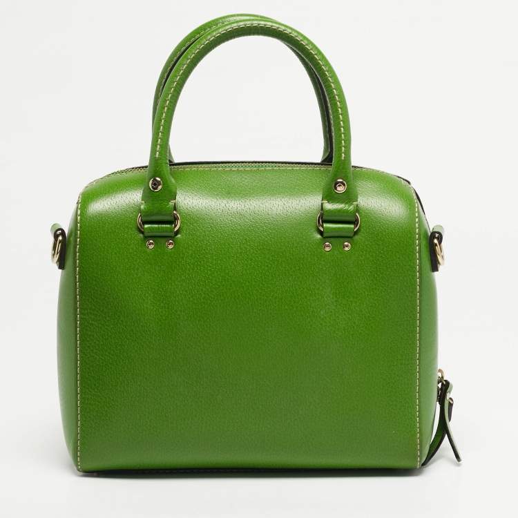 Pre Owned Kate Spade Wellesley Alessa Green Leather Satchel