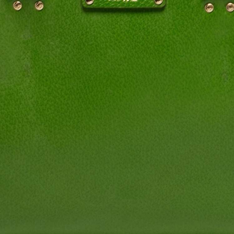 Pre Owned Kate Spade Wellesley Alessa Green Leather Satchel