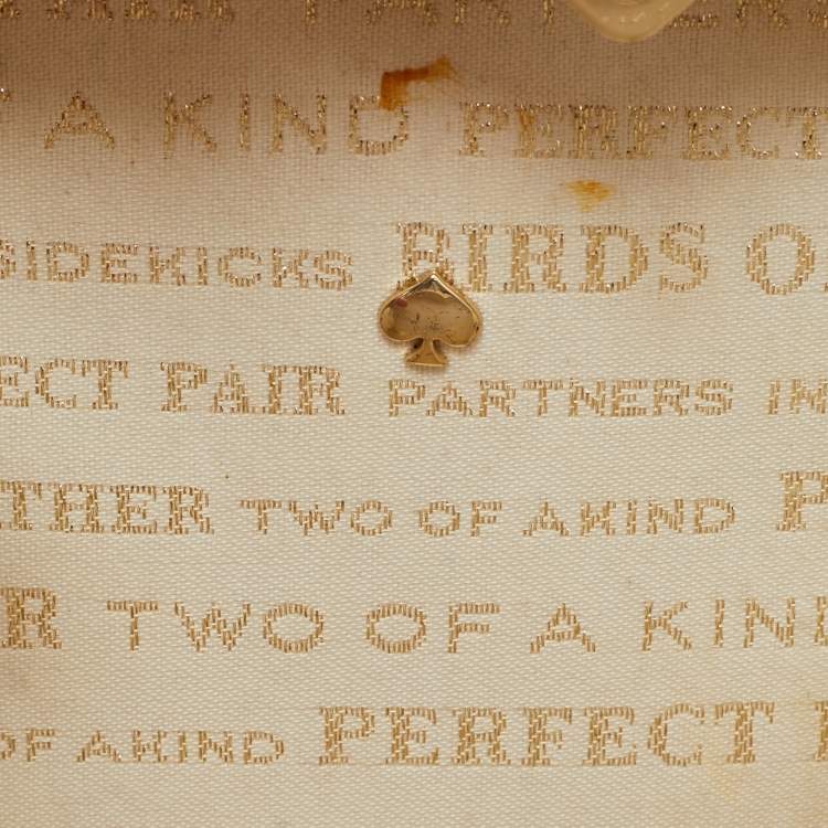 Pre Owned Kate Spade Wedding Belles Ampersand White/Gold Acrylic Clutch