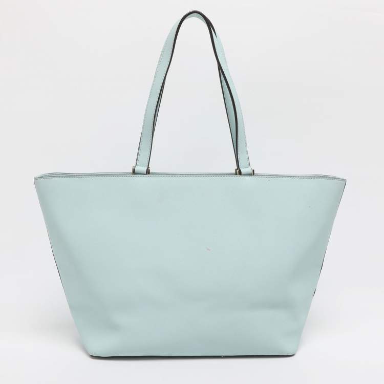 مملوكة مسبقًا Kate Spade Pale Turquoise Saffiano Leather Shopper Tote