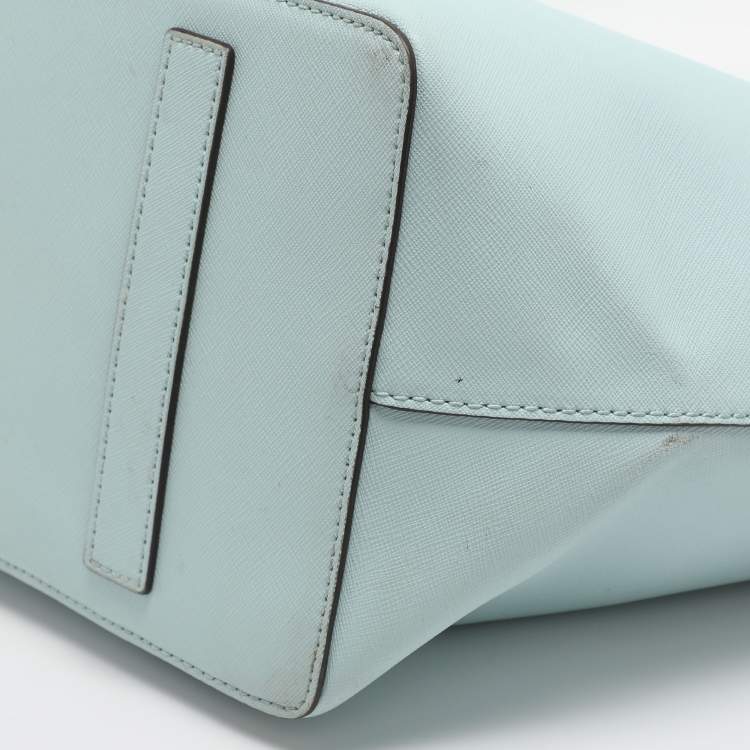 مملوكة مسبقًا Kate Spade Pale Turquoise Saffiano Leather Shopper Tote