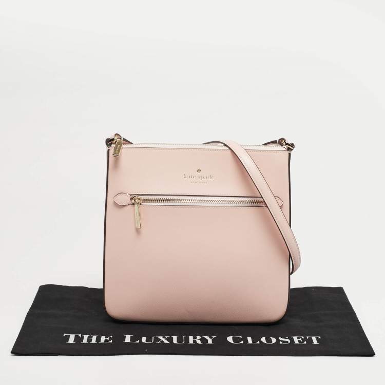 Pre Owned Kate Spade North South Sadie Pink Leather Crossbody Bag