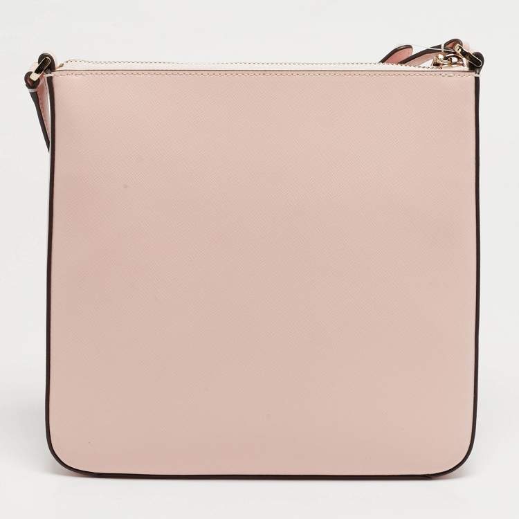 Pre Owned Kate Spade North South Sadie Pink Leather Crossbody Bag