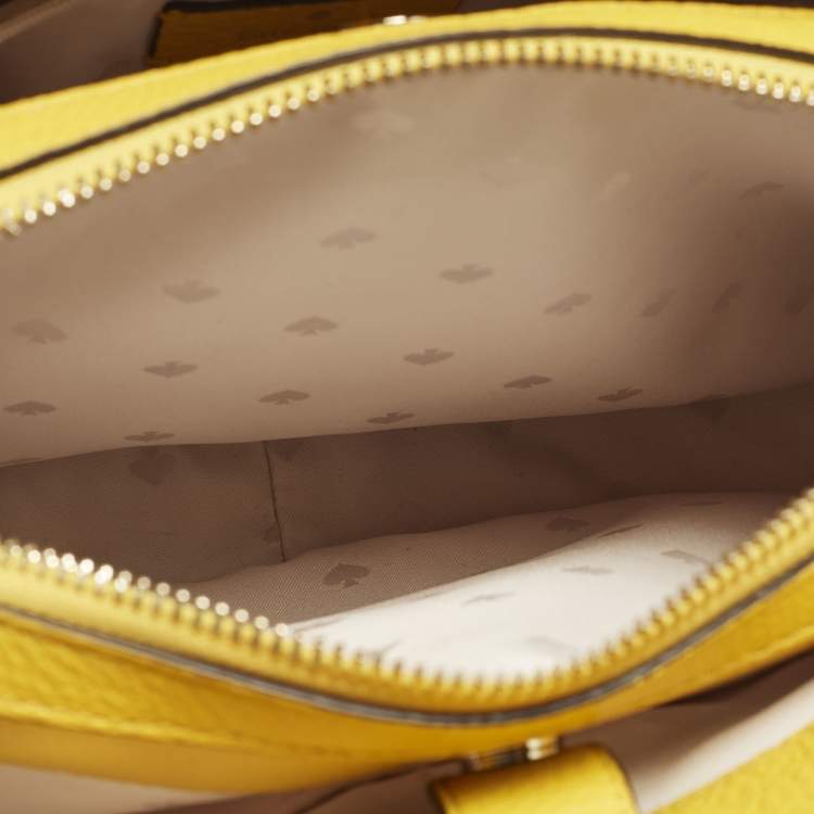 Pre Owned Kate Spade Leila Triple Compartment Yellow Leather Tote
