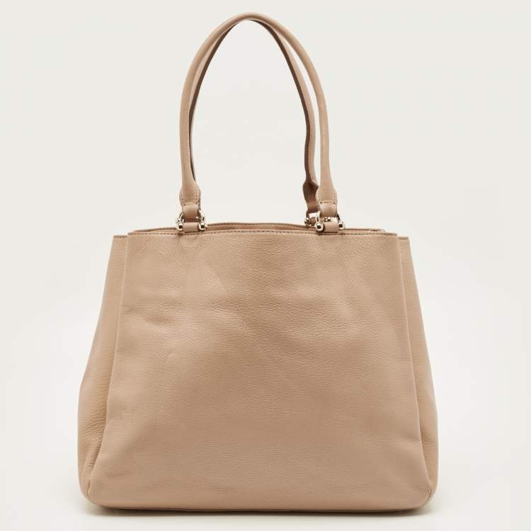 Pre Owned Kate Spade Lombard Street Neve Peach Leather Tote