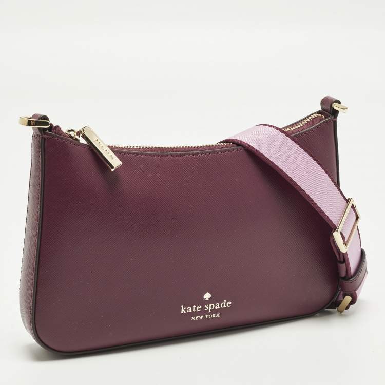 مملوكة مسبقًا حقيبة كروس كيت سبيد جلد بورجوندي