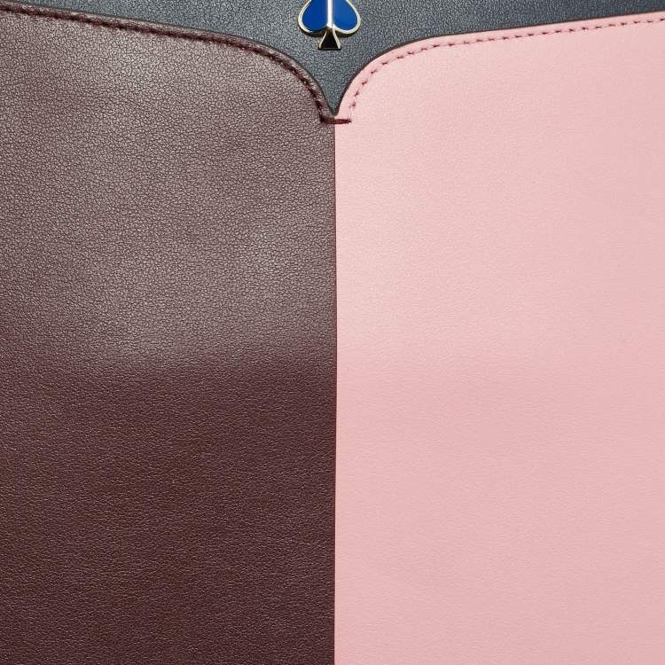 Pre Owned Kate Spade Nicola Colorblock Leather Wristlet Pouch