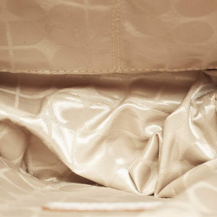 Pre Owned Kate Spade Bow Flap Orange/White Leather Top Handle Bag