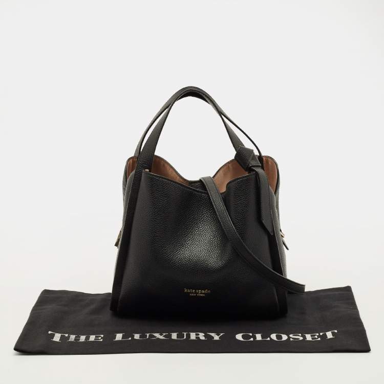 مملوكة مسبقًا Kate Spade Knott Medium Black Leather Crossbody Tote