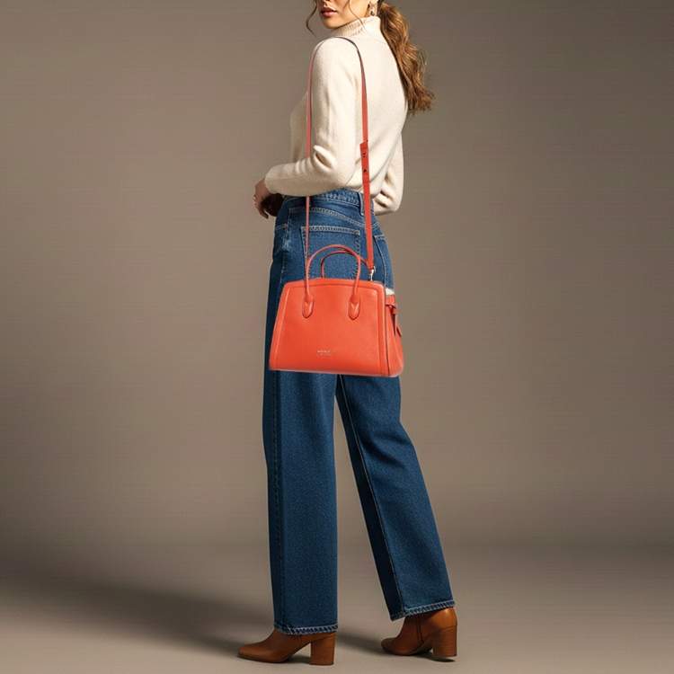 Pre Owned Kate Spade Knott Orange Leather Satchel
