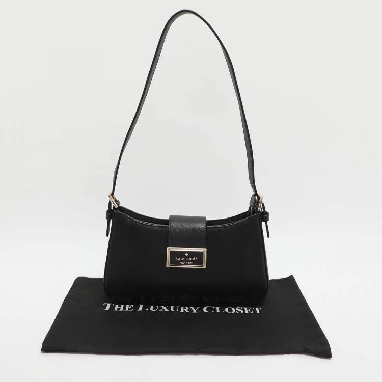 Pre Owned Kate Spade Reegan Small Black Leather Shoulder Bag