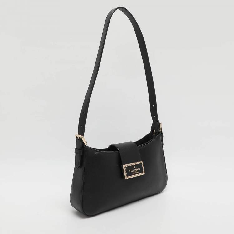 Pre Owned Kate Spade Reegan Small Black Leather Shoulder Bag