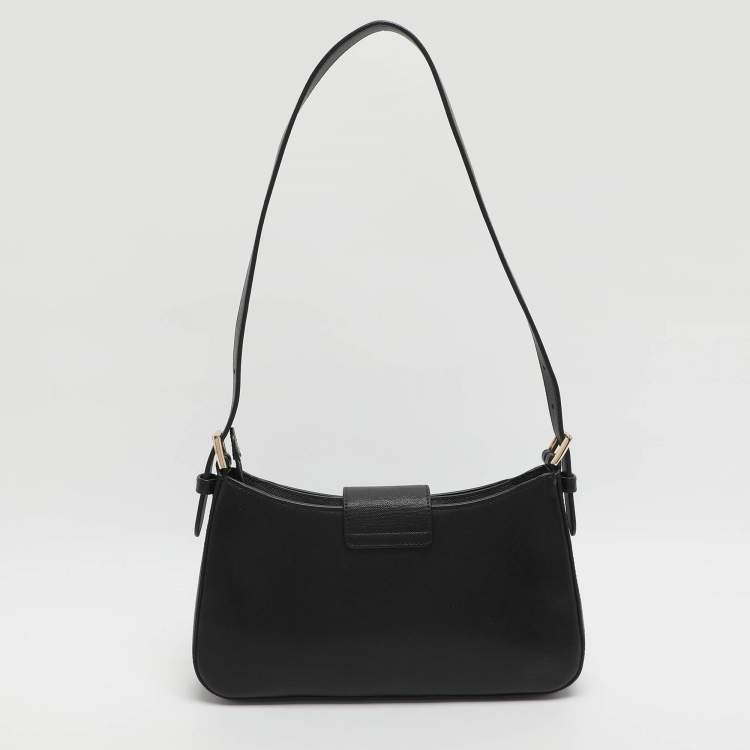 Pre Owned Kate Spade Reegan Small Black Leather Shoulder Bag