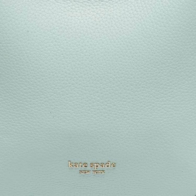 Pre Owned Kate Spade Roulette Medium Light Green Leather Messenger Bag 