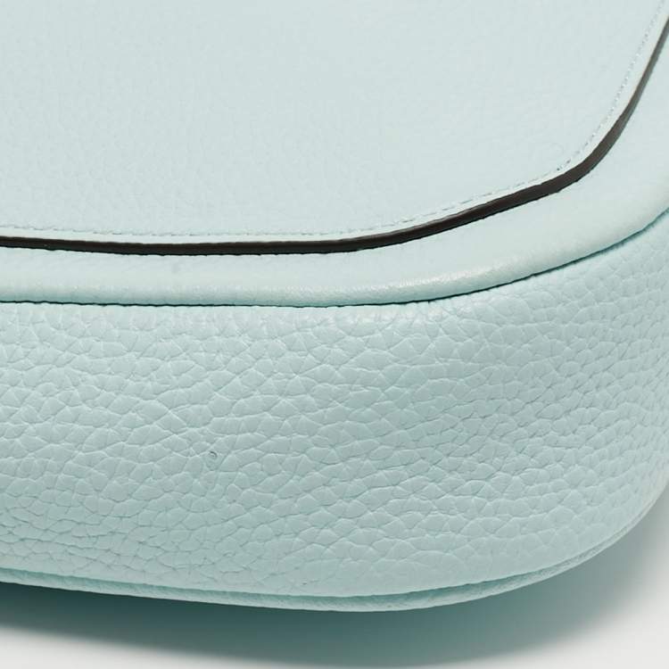 Pre Owned Kate Spade Roulette Medium Light Green Leather Messenger Bag 