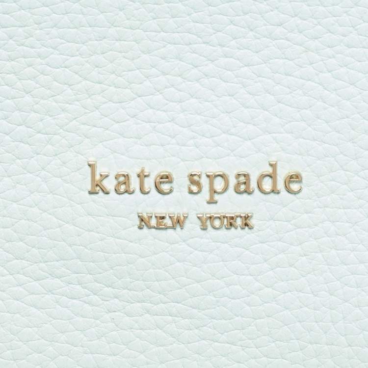 Pre Owned Kate Spade Roulette Medium Light Green Leather Messenger Bag 