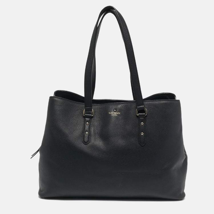 Pre Owned Kate Spade Evangelie Large Black Leather Tote