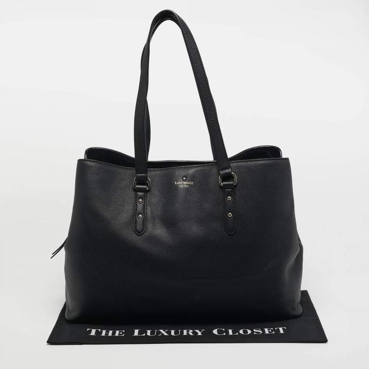 Pre Owned Kate Spade Evangelie Large Black Leather Tote