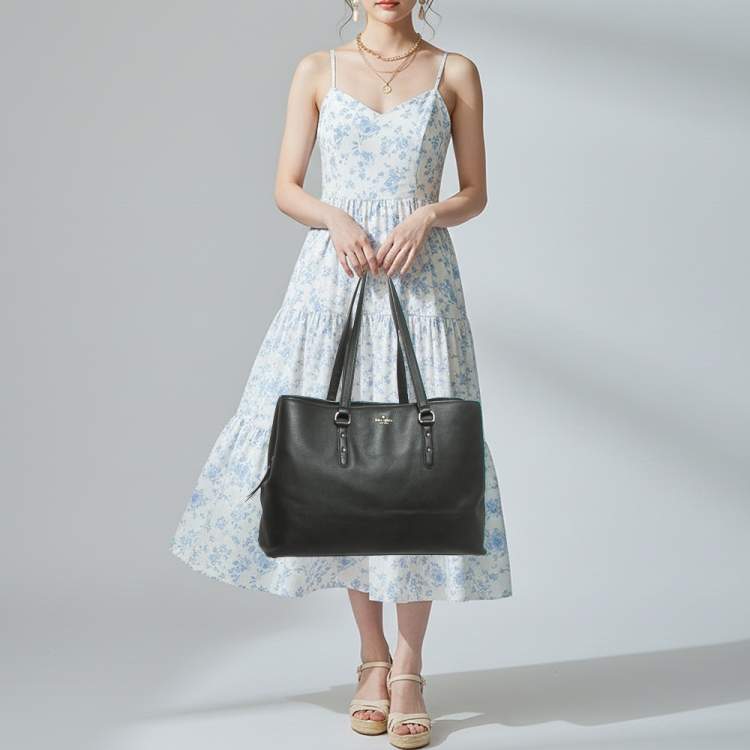 Pre Owned Kate Spade Evangelie Large Black Leather Tote