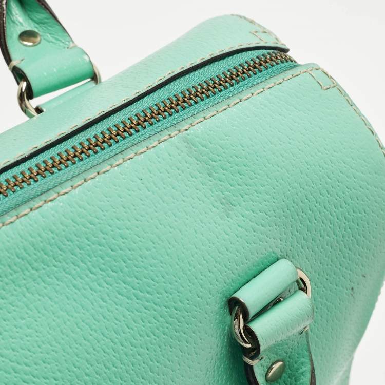 Pre Owned Kate Spade Wellesley Alessa Light Green Leather Satchel