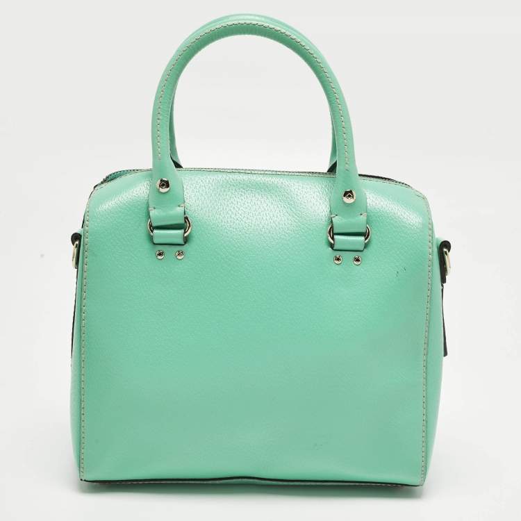 Pre Owned Kate Spade Wellesley Alessa Light Green Leather Satchel