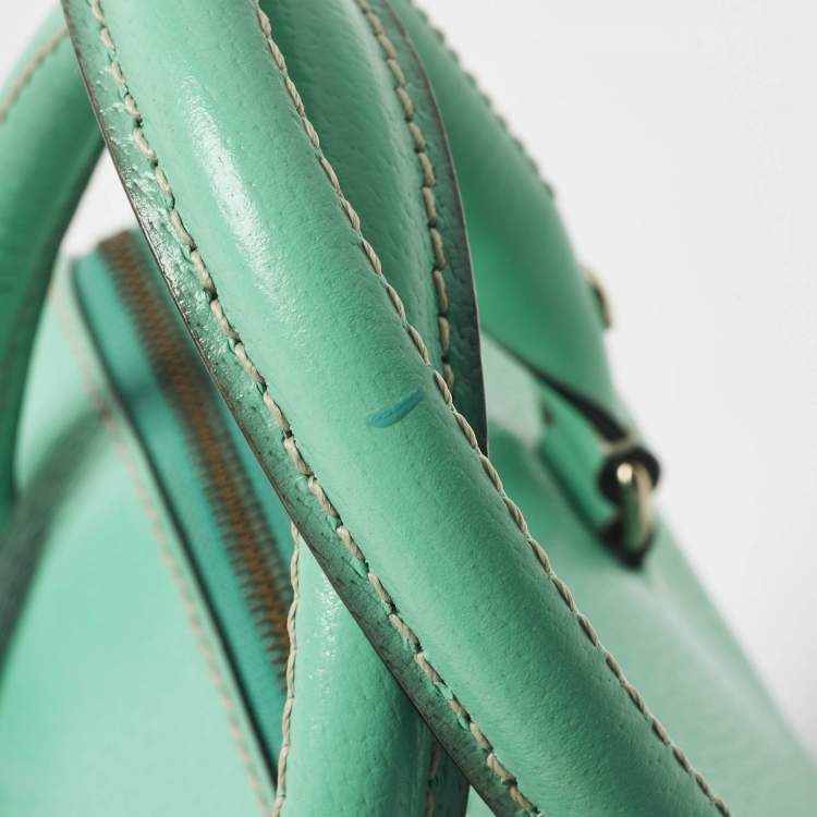 Pre Owned Kate Spade Wellesley Alessa Light Green Leather Satchel