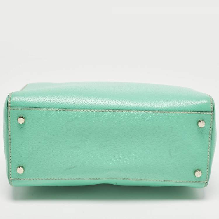 Pre Owned Kate Spade Wellesley Alessa Light Green Leather Satchel