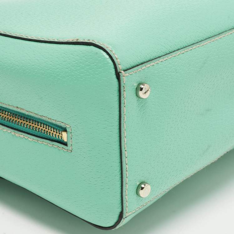Pre Owned Kate Spade Wellesley Alessa Light Green Leather Satchel