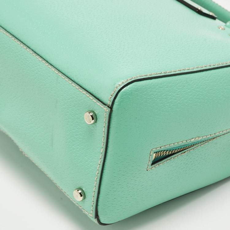 Pre Owned Kate Spade Wellesley Alessa Light Green Leather Satchel