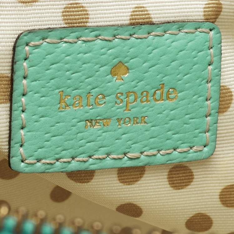 Pre Owned Kate Spade Wellesley Alessa Light Green Leather Satchel