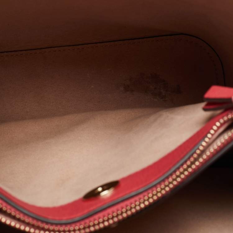 Pre Owned Kate Spade Marti Large Red Leather Bucket Bag