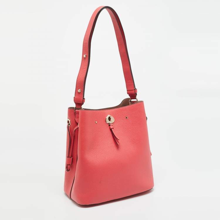Pre Owned Kate Spade Marti Large Red Leather Bucket Bag