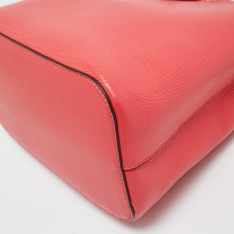 Pre Owned Kate Spade Marti Large Red Leather Bucket Bag