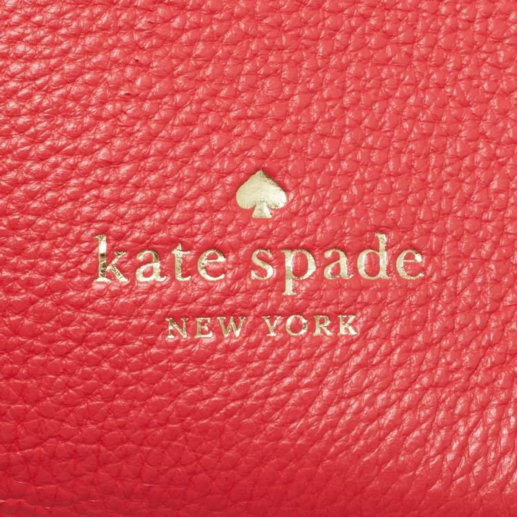 Pre Owned Kate Spade Marti Large Red Leather Bucket Bag